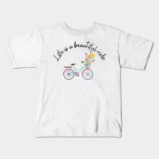 Bicycle Cycling - life is a beautiful Ride for Cyclist Kids T-Shirt